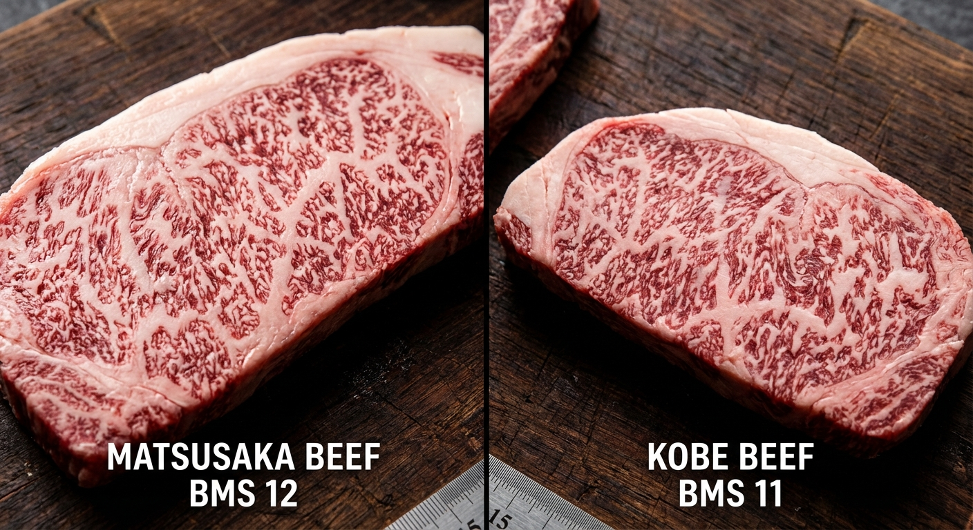 Matsusaka vs Kobe marbling detail